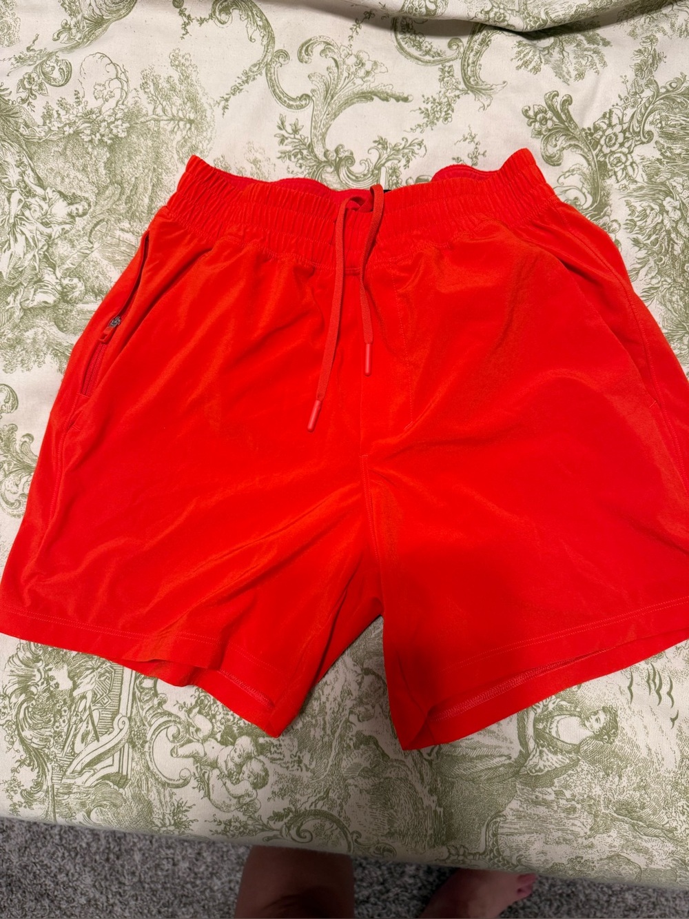 Men's Red Athletic Drawstring Shorts